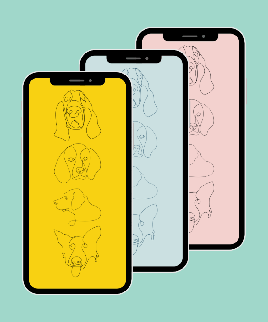 Modern Dog Phone Wallpapers Blue